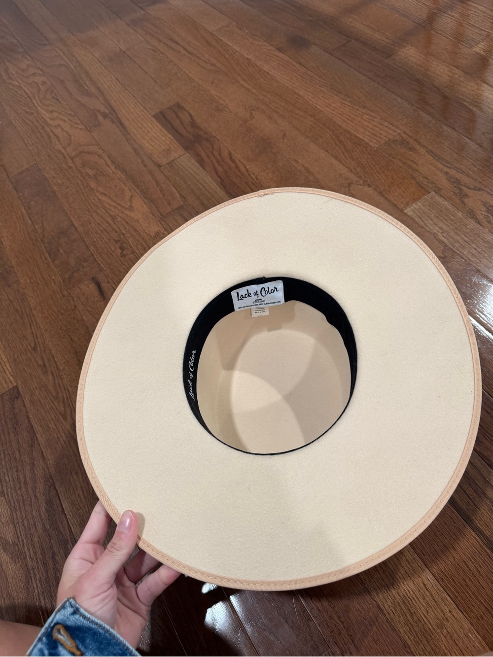 NEW UNWORN Lack Of Color Wide Brim Cream Felt Hat - Picture 4 of 8